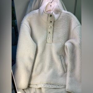 Athleta Cream Teddy Jacket